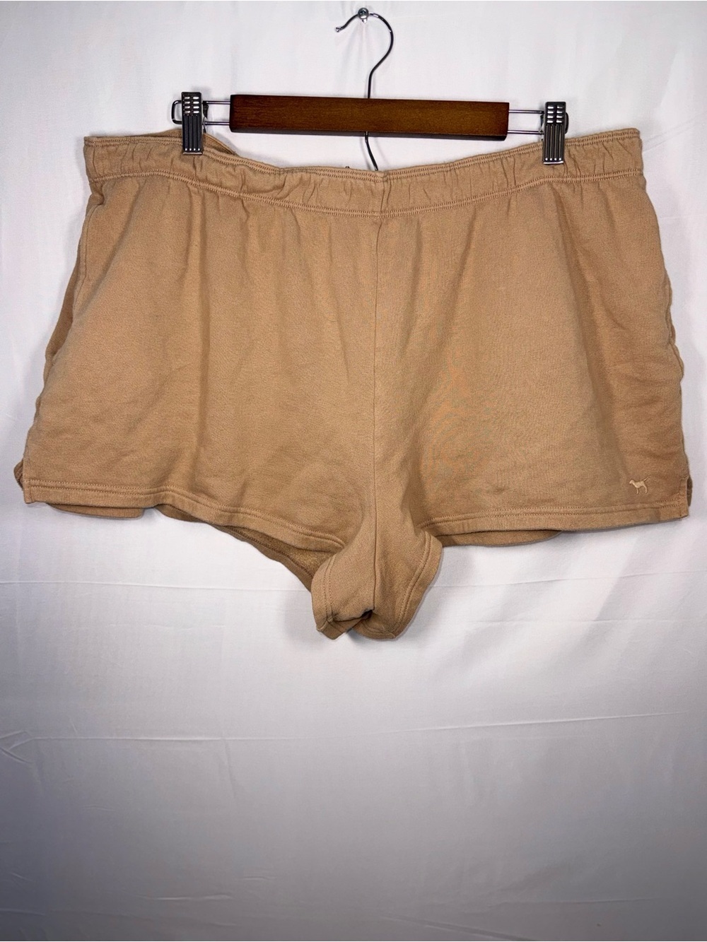 PINK Victoria Secret Women's Cozy Fold over Tan Lounge Shorts Plus Size XXL